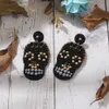 Outros acessórios de moda 2023 Brincos de Halloween Handmade Beads Brinco Exagerado Engraçado Fantasma Abóbora Crânio Brinco Punk Engraçado Beads Dangle Brincos Q231011