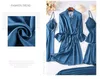 Accueil Vêtements Rose Robe Dos Nu Ensemble Pour Femmes Vêtements De Nuit Pyjama En Satin Sexy Kimono Peignoir Robe Faux Soie Pijamas Lingerie Intime