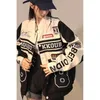 Women's Jackets American Retro Detachable Motorcycle Baseball Jacket Women's Y2K Street Hip Hop Trend Wild Jacket Couple Casual Loose Jacket Top 231010