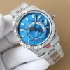 Full Diamond Watch Men الحركة الميكانيكية التلقائية 42 مم من الفولاذ المقاوم للصدأ 904L WRISTWACH