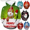 Women's Hoodies Sweatshirts Fashionable Christmas 3D Printed Hoodie For Boys and Girls Long Sleeve Snowman/Santa Claus Casual Sports Beach Street Thin Topl231011