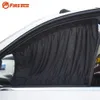 Shade Aluminium schrumpfbarer Sonnenrollo-Vorhang, Auto-Seitenfenster-Visier für SUV, MPV, LKW, Schwarz, 2 Stück 231010