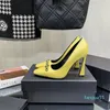 2023-Nouveau chaussures habillées tempérament boucle en métal moyen ancien talon haut petite tête carrée conception sens bouche peu profonde talon mince unique