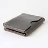 Card Holders Handmade Vintage Crazy Horse Leather Holder Wallet Small Purse Organizer Business