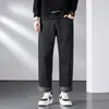 Jean homme tendance Hip-Hop jambe large classique mode ample droit décontracté tout-Match Stretch Denim pantalon homme marque pantalon