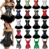 Bustiers Korsetten Vrouwen Sexy Burlesque Corset Bustier Top Met Mini Tutu Rok Fancy Jurken Kostuum Gothic Dress222w