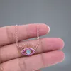 100 guarantee 925 sterling silver jewelry red stone Turkish evil eye charm pendant necklace eye eyelash lucky jewelry7061024