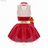 Theme Costume Kids Girls Christmas Come Sleeveless Sequins Tutu Dress Festival Performance Figure Ice Skating Ballet Dance LeotardsL231010