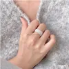 Pierścienie zespołowe 925 szterling sier pierścień mti warstwa blokujące pierścienie wysokie polski dla kobiet męskie prezenty urodzinowe otwartą wielkość pierścień biżuterii dhzm6