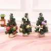 Christmas Decorations 20cm/30cm Mini Burlap Tree Decoration Window Desktop Home Festival Year Party 2024 Gifts