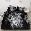 Set di biancheria da letto 3 pezzi Lupo Tigre Leone Set di modelli animali Biancheria da letto per la casa Copripiumino Super King Federa Trapunte Set di tessuti 231010