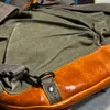 Okul Çantaları CD701 Boyut 40x 40 x 15cm Süper Kalite Orijinal Cowhide 18oz Balmumu Tuval Su geçirmez sırt çantası vintage çanta 231011