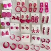 PINK High quality hot jewelry trendy wholesale pink color large small hoop earrings for women jewelry