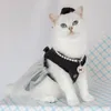 Vestuário para cães roupas para animais de estimação outono primavera moda desinger vestido gato bonito princesa gaze saia pequena doce colete yorkshire chihuahua maltese