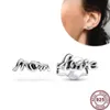 Ny 925 Silver Shining Flying Swallow Set Love Heart Original Women's Mother's Day Logo Earrings Festival Diy Charm smycken