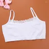 Canottiere Serbatoi 1/3 pz Giovani Ragazze Del Merletto di Cotone Morbido Biancheria Intima Pubertà Adolescente Formazione Reggiseno Crop Top 8-14 anni Bambini Per