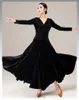 Stage Wear Waltz Ballroom Competition Dress Solid Velvet V Neck Dance Performance Costume Evening Party Gowns Concert Outfits