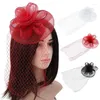 Fermagli per capelli Cappelli da donna Fascinator Clip per cocktail party con fiori grandi