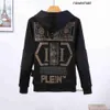 Marque Lâche Strass Plein Chaud Épais Sweat Hip-Hop Philipps Caractéristique Personnalité Crâne Pull pp Luxe Sweat À Capuche Pour Hommes 81442 BEAR ZMAZ