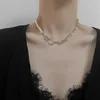 Anhänger Halsketten Herkunft Sommer Mode Edelstahl Faux Perle Stern Kreis Chokers Halskette Für Frauen Brief Chunky Kette Jewe338V