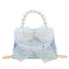 Handbags Korean Style Kids Mini Handbag Cute Bowknot Crossbody Bags for Baby Girls Coin Pouch Toddler Pearl Tote Hand Bags 231010