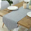 Runner da tavolo moderno stampato geometrico in lino di cotone per la festa di nozze, la casa, la decorazione tessile