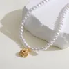 Pendentif Colliers À La Main 6MM Rotatif Rose Perle Pour Les Femmes De Luxe Bijoux De Mariage Filles Tour De Cou Chaîne Cadeau De Fête En Gros