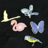 Europe alliage papillon grue pie oiseau broche dessin animé unisexe métal animal corsage broche flamant animaux sac à dos chapeau manteau vêtements222z