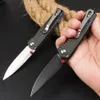Vente Flash Couteau pliant de poche BM485 EDC D2, lame à revêtement noir/satiné, manche en Fiber de carbone, couteaux cadeaux avec boîte de vente au détail