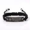 Bracelet 316 en acier inoxydable Bracelet gradué étudiant garçon corde noire réglable homme souhait à fils frère ami bijoux cadeau 317x