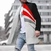 Cappotto da uomo scozzese in tweed popolare da uomo, casual, da lavoro, a maniche lunghe, monopetto, cappotto invernale da uomo 62P8D