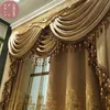 Curtain Luxury Brown Gold Embroidered Thickened Chenille Blackout Curtains for Living Room Bedroom Window Screen Custom Villa Valance 231010