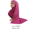 Abbigliamento etnico Donne musulmane Strass Jersey di cotone Sciarpa lunga Foulard Hijab islamico Avvolgere la testa Arabo Malese Pashmina solida