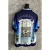 23SS Casablanca-Seidenhemd, dünnes Hemd mit Farbverlaufsdruck, lockeres, lässiges Hawaii-Hemd, kurze Ärmel, Casablanc