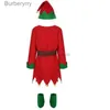 Tema traje natal elf mulheres menina vem vestido de manga longa e cinto chapéu sapatos listrado meias festa role-playing cosplay dropshippingl231010