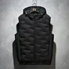 Herrenwesten Winter mit Kapuze mit Kapuzenmännern, die massiv gepolstert winddicht warme ärmellose Jacke Homme Casual Weste Dicker Parkas 8xl 231011