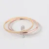 Bracciale per unghie unisex con perno largo rosa placcato bracciali gioielli in oro 18 carati per donna ragazza donna set gioielli di lusso designer compleanno festa di nozze fidanzata quotidiana sposa