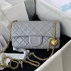 designer handtas mini-crossbodytas van hoge kwaliteit klassieke flaptas tassen van spiegelkwaliteit diamantrooster kleine gouden balkettingen mode damestas witte klepzak