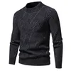 Maglioni da uomo Autunno Arrivo Maglione in tessuto Jacquard Moda invernale Tinta unita Girocollo Pullover lavorato a maglia Casual maschile caldo