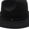 Berets Vintage Wool Belt Black Men Hats Autumn Winter Unisex Casual Jazz Felt Hat Retro Classic Travel Flat Brim Fedora For Women