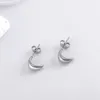 Boucles d'oreilles créoles couleur or argent croissant de lune banane mode acier inoxydable pour femmes jumelées concepteur de fête