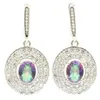 38x18mm Highly Recommend Created Fire Rainbow Mystic Topaz White Cubic Zircon Silver Earrings For Women Whole Dangle & Chandel293V