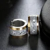 Titanium Steel Small Circle Earrings Pave Shiny CZ Punk Rock Hoop Men And Women Couple Jewelry Gifts & Huggie273K