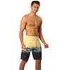 Men's Swimwear Stretch Loose Beach Pants With Floral Patterns