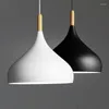 Hängslampor dia 32cm nordisk vit svart lampskärmsljulig lampor Modern lampa för restaurangbar butiksbelysning fixtur