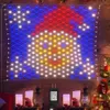 Andra evenemangsfestleveranser 320 LED Christmas Net Lights 3.9ftx4.3ft Outdoor Snowman Mesh Light 8 Modes Curtain Fairy for Wall Decor 231011