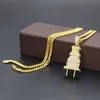Мужское модное ожерелье в стиле хип-хоп, Золотая кубинская цепочка с подвеской в виде ледяной вилки, ожерелья для мужчин249H