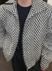 メンズウールブレンドマウロイカルディ秋の冬暖かいカラフルな黒と白の格子縞のジャケットコートメンズジップアップ衣服ルーズカジュアル韓国ファッション231010