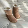 Sheep Fur Snow Boot Winter plush shoes Female Middle Tube Warm Cotton Boots Wool size35-40