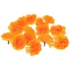 Dekoratif çiçekler 50 adet yapay Marigold ev dekorasyon çiçek başı plastik basit diy